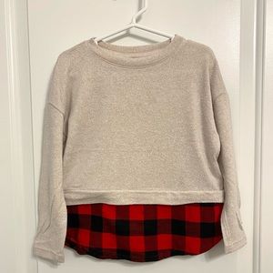 XS / 4T-5T - Gap Kids cream top and plaid bottom shirt